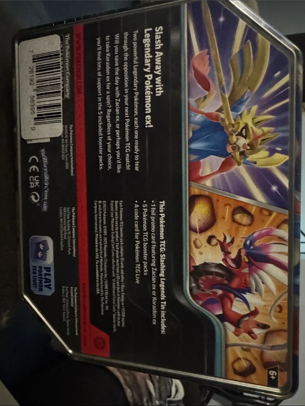 Zacian V Tin - Blue and Gold Trading Card Gift Set tin